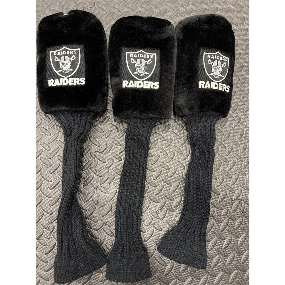 Raiders Las Vegas Oakland NFL Golf Club Head Cover Set 1,3, & X Embroidered Logo